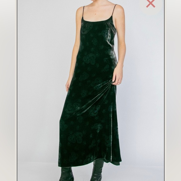 Ralph Lauren Dresses & Skirts - Ralph Lauren Dark Green Velvet Slip Dress